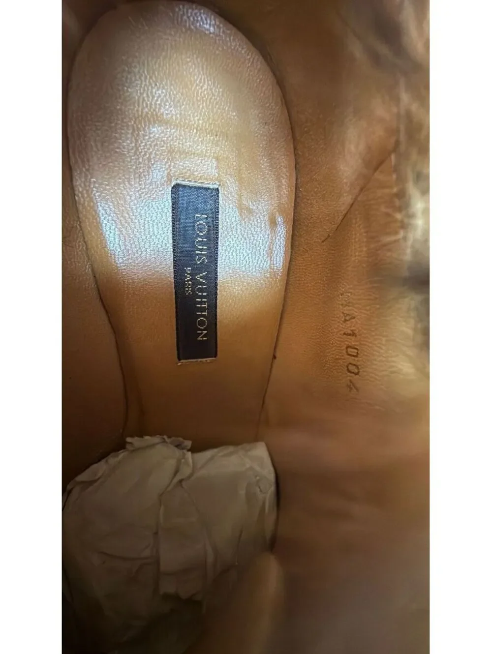 Louis Vuitton Gold Fur Ankle Boot Size 35